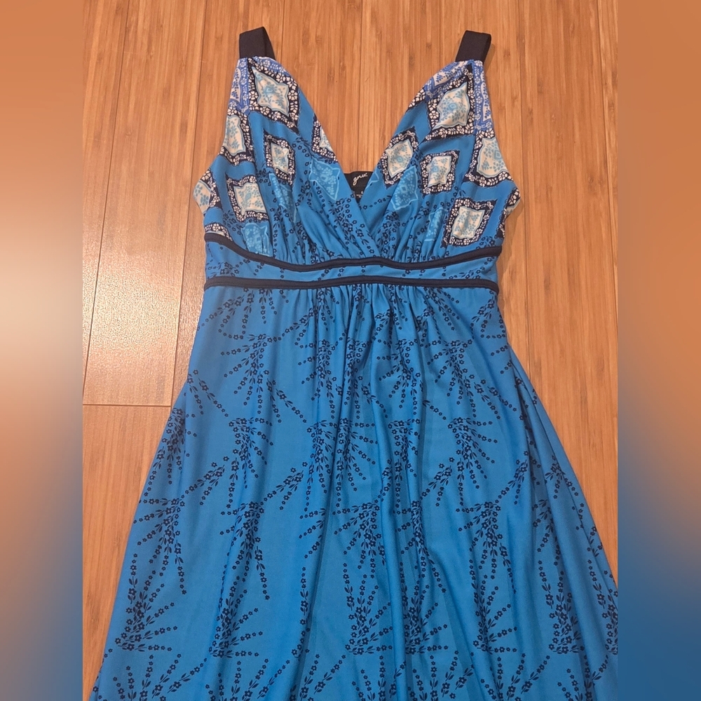 GNW Blue Patterned Maxi Dress - image 3
